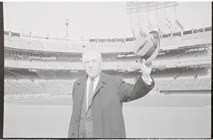 Ford Frick Waving Farewell with His Hat
