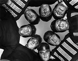 Fordham University's Football Boys in Huddle
