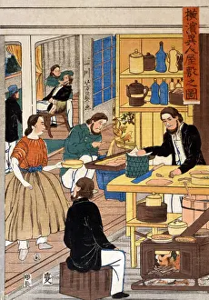 Domestic Prints: Foreign settlement house in Yokohama