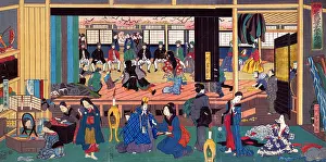 Actors Prints: Foreigners Enjoying Children's Kabuki at the Gankirō Tea House