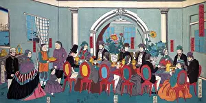 Dine Prints: Foreigners from the Five Nations Enjoying a Banquet