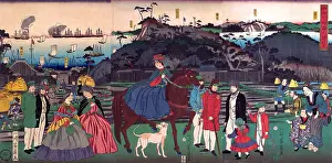 Mount Prints: Foreigners Visiting the Famous Site of Mt. Gongen in Kanagawa