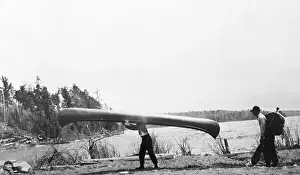 Canoe Prints: Forest Rangers with Canoe