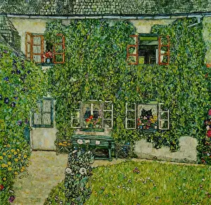 Gardens Prints: Forester's lodge in Weissenbach at the Attersee la