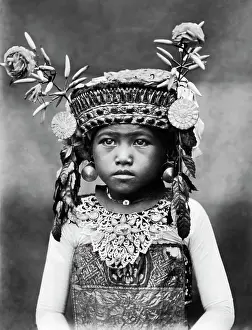 Bali Prints: Formal Portrait Child In Temple Dress