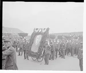 Taipei Prints: Formosa Citizens With Chiang Kai Shek Poster During New Year Parade
