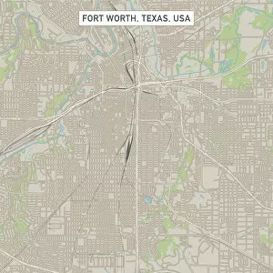 Images Dated 11th July 2018: Fort Worth Texas US City Street Map