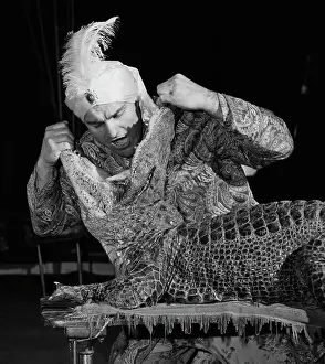 Circus Animal Prints: Fortune Teller Reading Future from Mouth of Crocodile