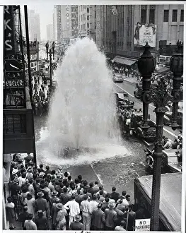 Fire Hydrant Prints: Fountain Gushing From Fire Hydrant