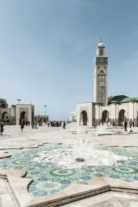 Cloudless Prints: Fountain, Hassan II Mosque, Grande Mosquee Hassan II, Moorish architecture