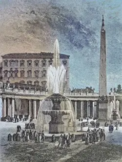 Civic Center Prints: Fountain and Obelisk in St. Peters Square