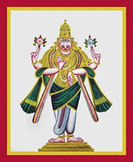 Emblem Prints: Four-armed Narahsiṁha, avatar of Vishnu