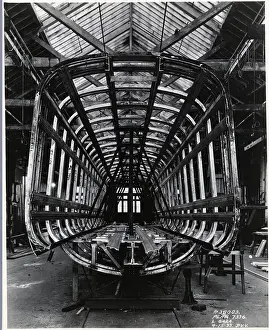 Warehouse Prints: Frame of Railroad Car Under Construction