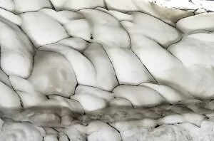 Deep Snow Collection: Full Frame of textures and formations of ice from a glacier. Cirque de Gavarnie, Pyrenees, France