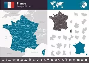 Images Dated 26th August 2017: France - Infographic map - illustration