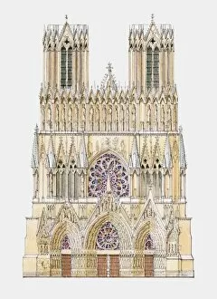 Images Dated 1st December 2009: France, Reims, Cathedral of Notre-Dame, west facade