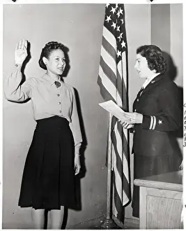 Oath Prints: Francees Wills Sworn into WAVES