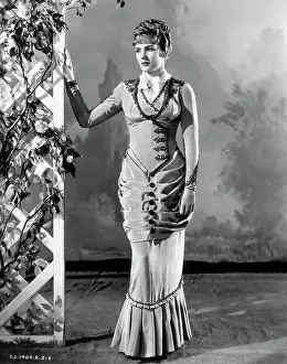 Frances Farmer Wearing a Victorian-Era Costume
