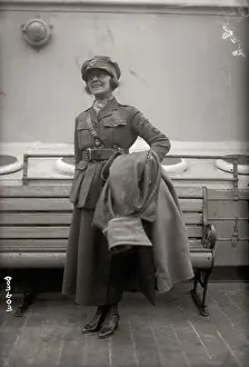 Deck Prints: Frances Marion Standing on Ship Deck