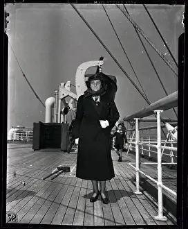 Frances Perkins on Ship's Deck