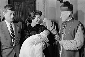 Archbishop Prints: Francis Cardinal Spellman Blessing Caroline Kennedy