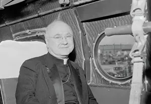 Francis Cardinal Spellman on C-54 Plane