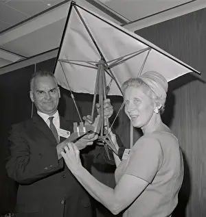 Francis and Gertrude Rogallo Holding Their Kite Model