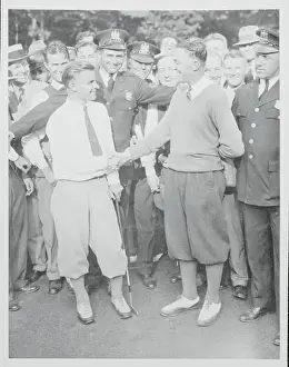 Francis Ouimet Congratulating Johnny Goodman on Course