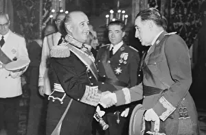 Madrid Prints: Francisco Franco Shaking Hands With Agustin Grandes