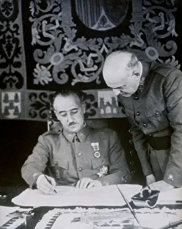 Planning Prints: Franco With General Making Plans