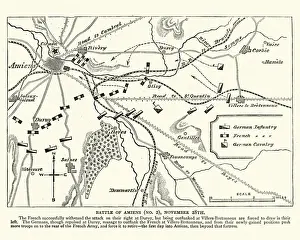 Battlefield Prints: Franco Prussian War plan of the Battle of Amiens