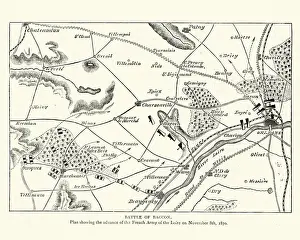 Franco Prints: Franco Prussian War Plan of the Battle of Coulmiers