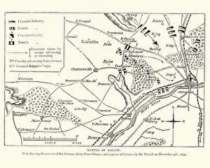 Battlefield Prints: Franco Prussian War Plan of the Battle of Coulmiers