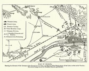 Images Dated 2nd June 2017: Franco Prussian War - Plan of Second Battle of Orleans