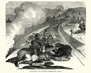 Franco Prints: Franco Prussian War Soldiers riding on roof of train