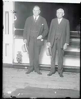 William L Prints: Frank B. Kellogg and William MacKenzie Posing on Ship