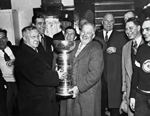 Huty32804 Prints: Frank Calder Presenting Stanley Cup To Jack Adams