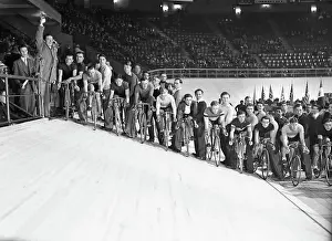 Trekking Prints: Frank Fay Starting Bicycle Race
