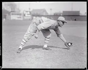 Frank Frisch Catching Baseball on the Ground