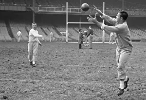 Frank Gifford and George Shaw Working out on the Field