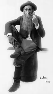 Frank Hayes As Hillbilly Smoking Pipe