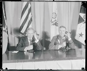 John J Prints: Frank Hines and John Pershing Talking on Telephones