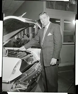 Alabama Prints: Frank House Standing Near Car with Opened Hood