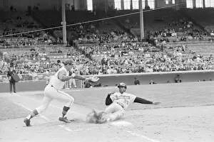 Safe Prints: Frank Robinson Sliding into First Base