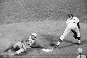 Safe Prints: Frank Robinson Sliding into Home Plate