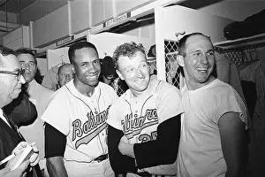 Frank Robinson with Teammates in Locker Room
