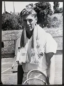 Towel Prints: Frank Sedgman In Tennis Clothes