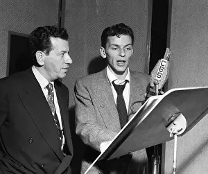 Frank Sinatra Behind Cbs Microphone