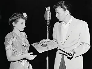 Generosity Prints: Frank Sinatra Giving Record to Woman