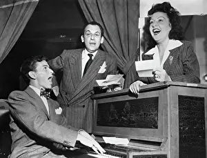 Frank Sinatra, Moss Hart, and Ethel Merman Singing